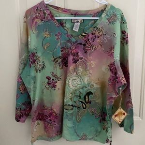 Caribbean Joe 3/4 sleeve shirt. New with tags.